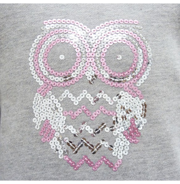 OWL SEQUIN FLEECE TOP FOR GIRLS