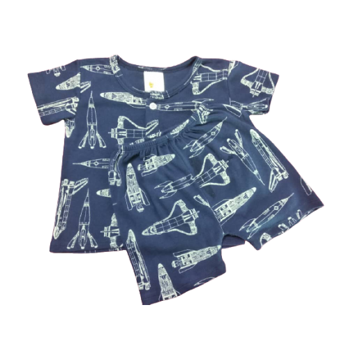 My Curious Baby Plane Short Sleeve Shirt and Pants