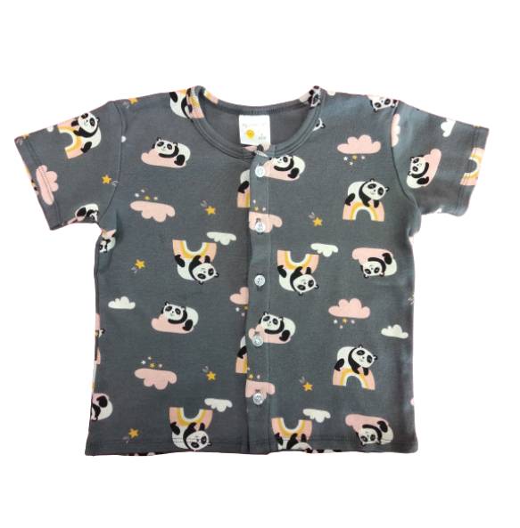 My Curious Baby Panda Short Sleeve Shirt and Pants