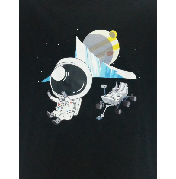 4D ASTRONAUT & CURIOSITY ROVER Short Sleeve T-SHIRT IN UV Protection