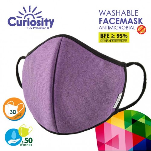 Washable Face Mask Antimicrobial with Adjustable Stopper and Nose Bridge  Single Pack